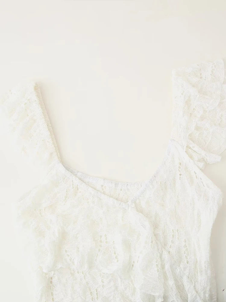 European and American style Summer new products Women's wear Suspender versatile lace layered decorative dress