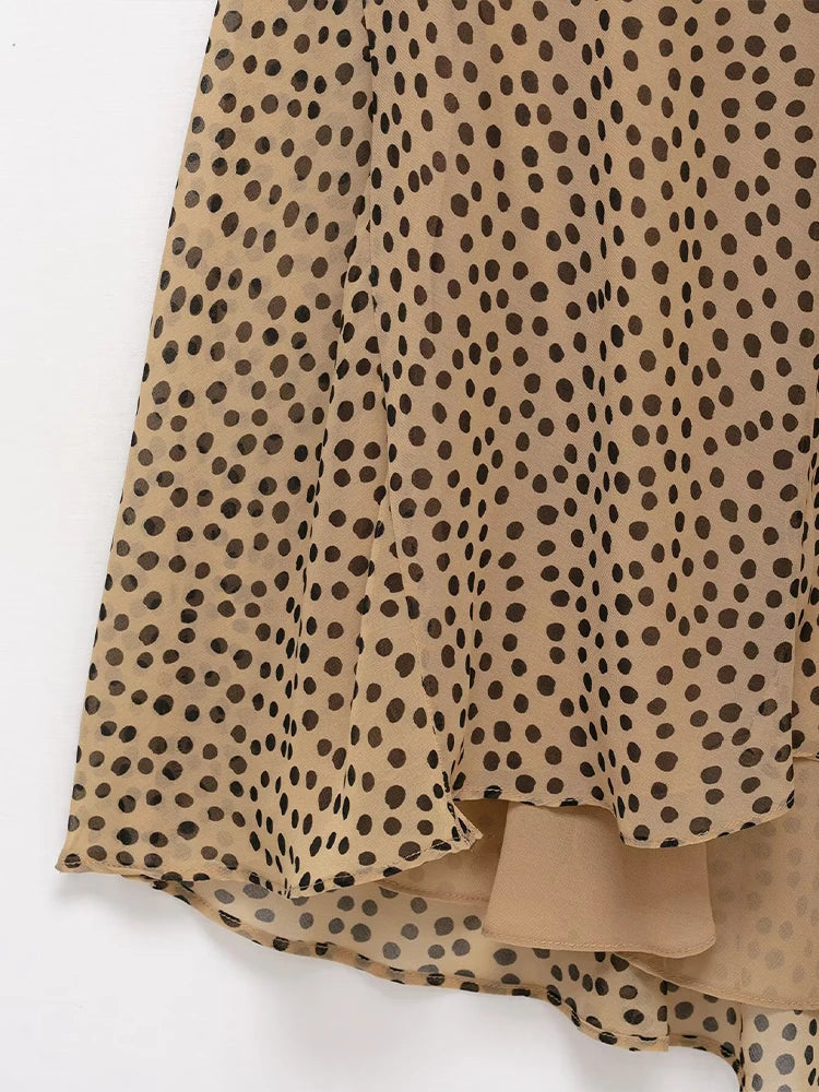European and American style 2025 summer new products women's clothing flower decoration polka dot suspender long dress