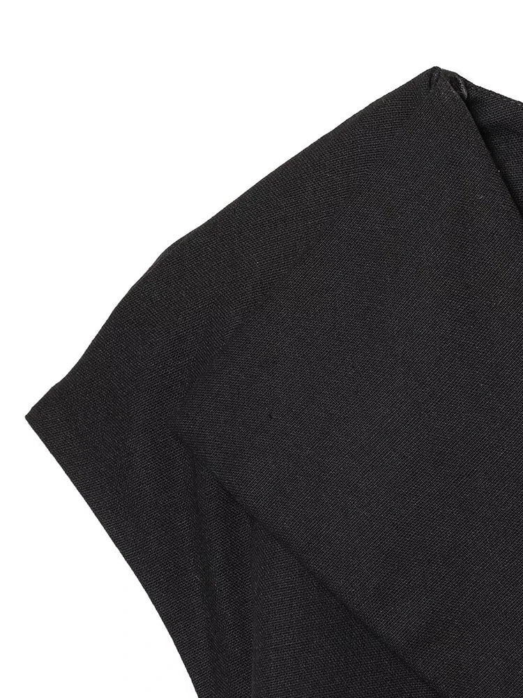 Summer New Arrivals Women's Clothing Linen Blend Lapel Sleeveless Drop Shoulder Vest Mid-Rise Straight Pants Set