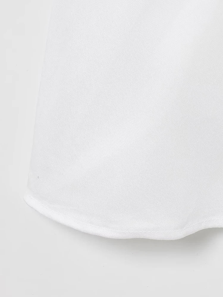 European and American style women's summer new fashion sexy holiday style white V-neck backless suspender short dress