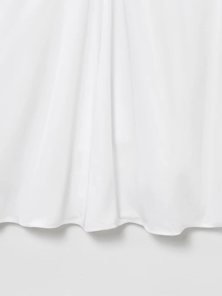 European and American style women's summer new fashion sexy holiday style white V-neck backless suspender short dress