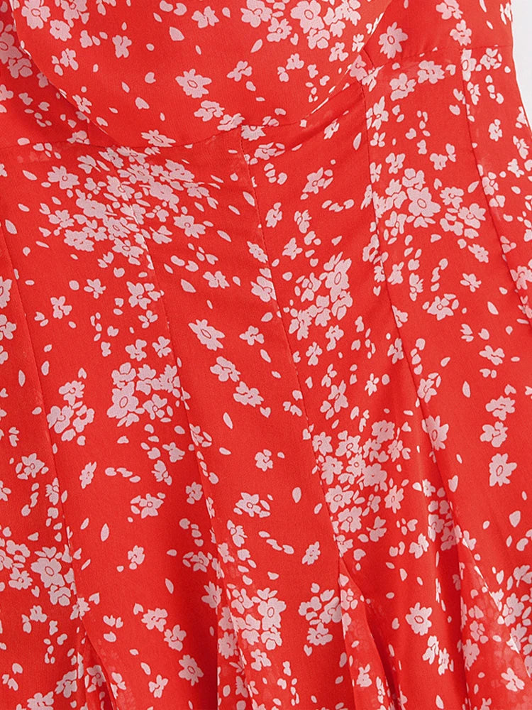European and American style Summer new products Women's clothing Fashion halter neck wavy wide hem printed dress