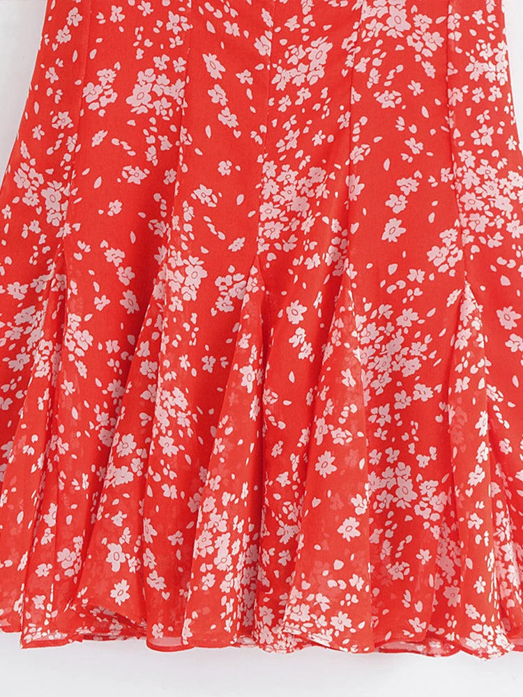 European and American style Summer new products Women's clothing Fashion halter neck wavy wide hem printed dress