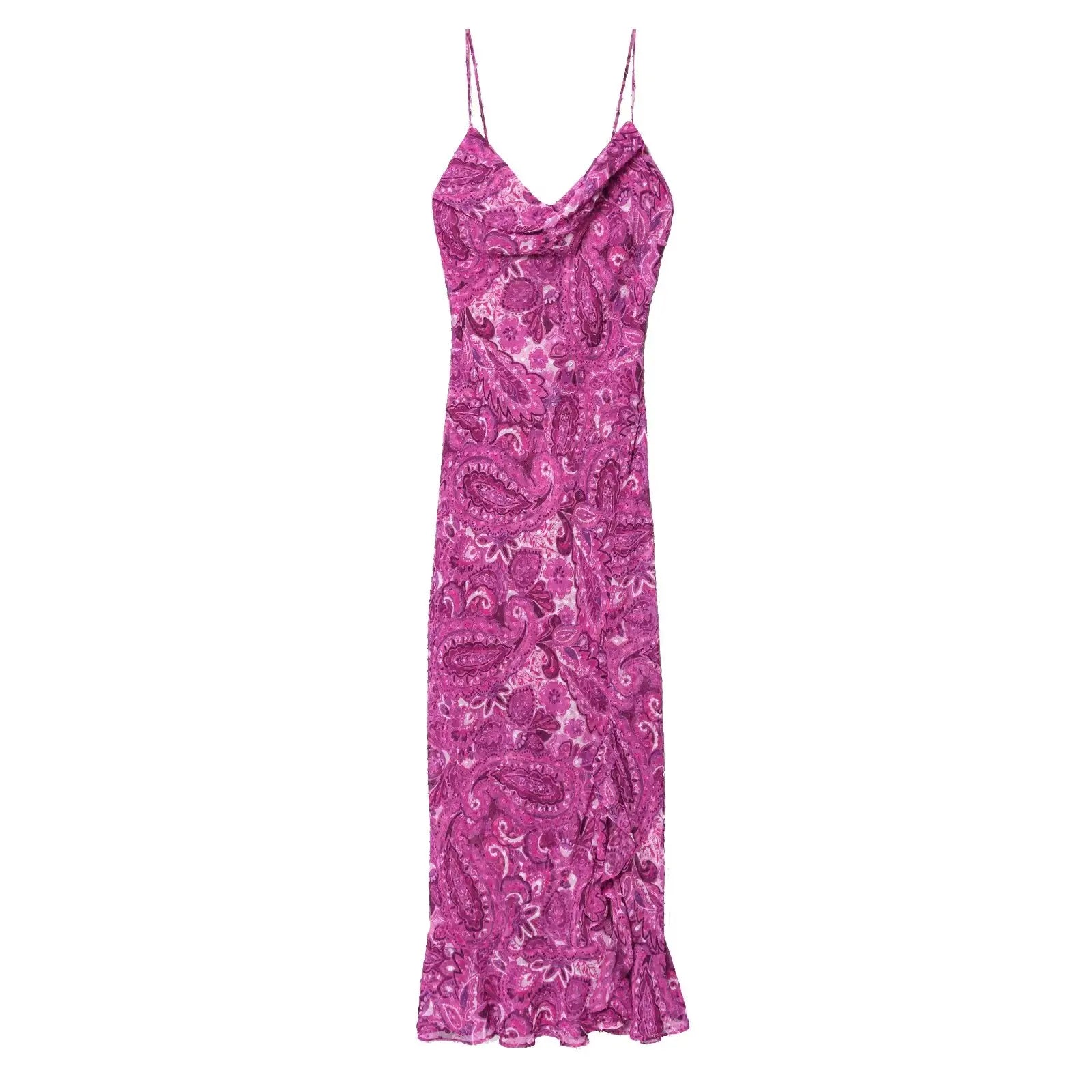 European and American style summer new products women's clothing printed sleeveless temperament long midi dress